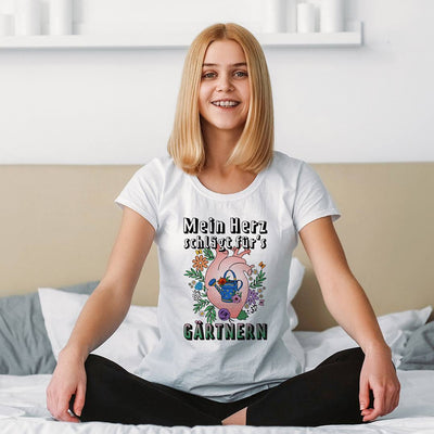 T-Shirt Damen - Mein Herz schlägt für's Gärtnern