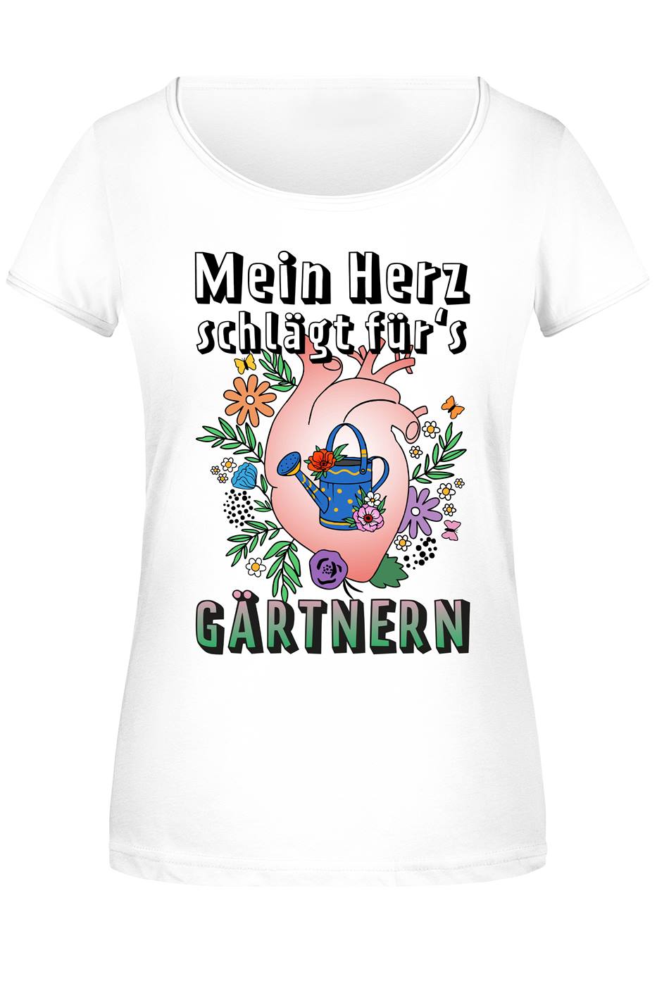 T-Shirt Damen - Mein Herz schlägt für's Gärtnern