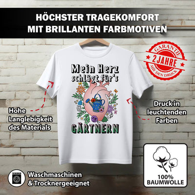 T-Shirt Damen - Mein Herz schlägt für's Gärtnern