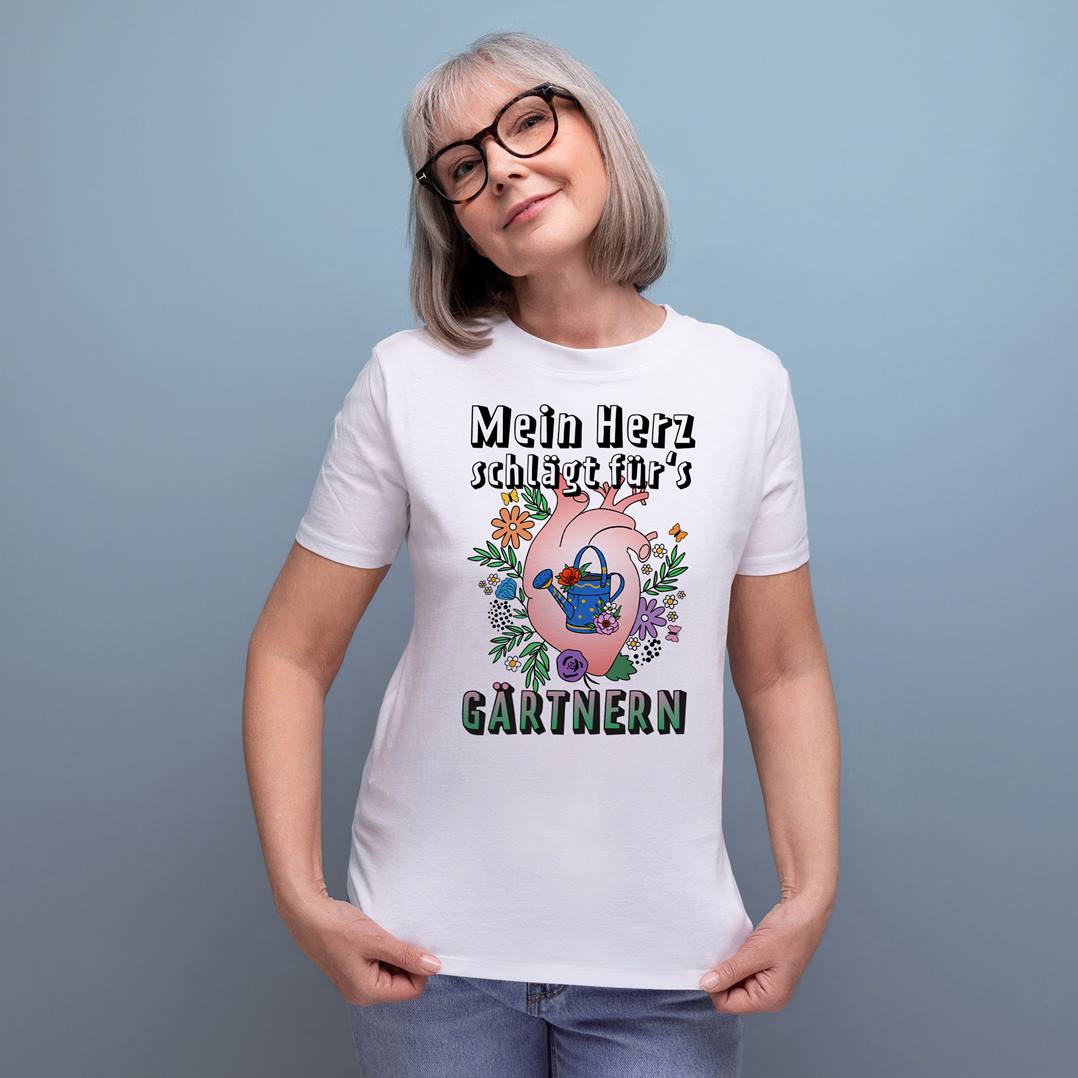 T-Shirt Damen - Mein Herz schlägt für's Gärtnern
