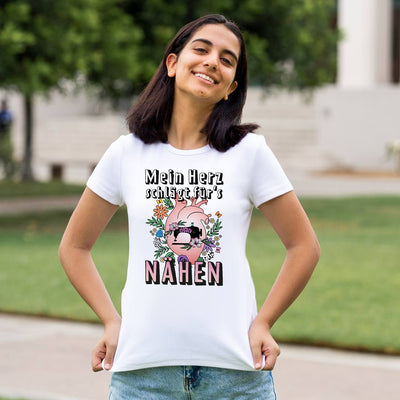 T-Shirt Damen - Mein Herz schlägt für's Nähen