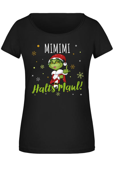T-Shirt Damen - Miss Grinch - Mimimi Halts Maul! (Mittelfinger)