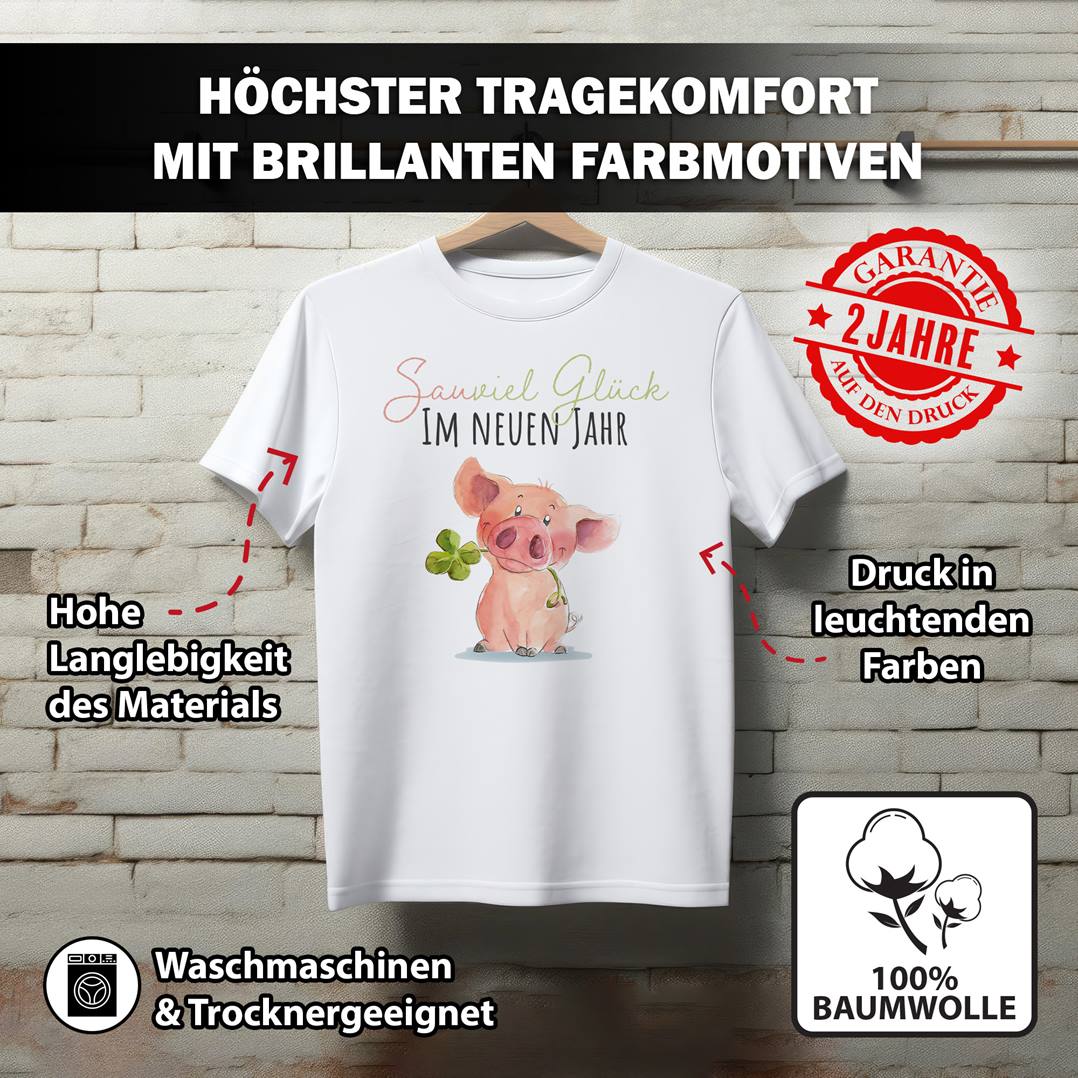 T-Shirt Damen - Sauviel Glück im neuen Jahr