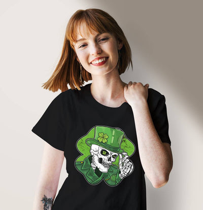 T-Shirt Damen - St. Patricks Day Skelett