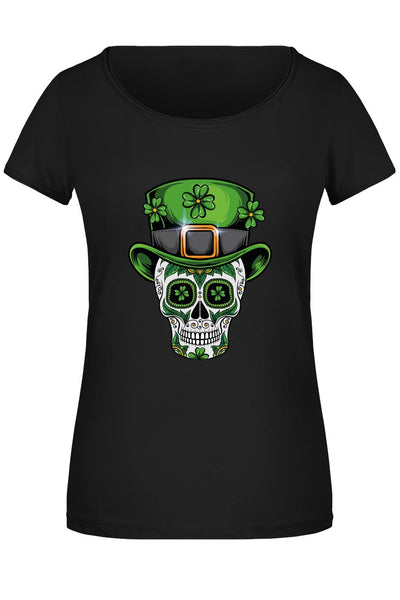 T-Shirt Damen - St. Patricks Day Totenkopf