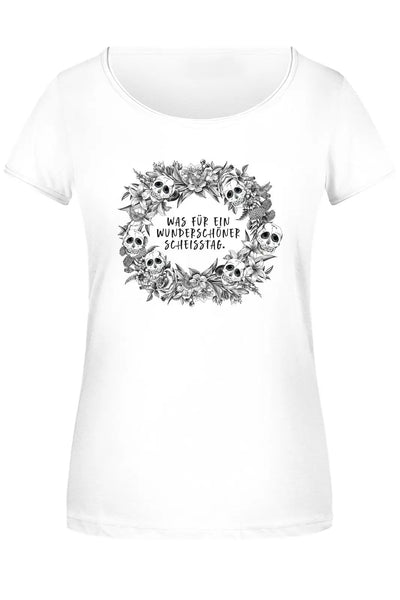Bild: T-Shirt Damen - Was für ein wunderschöner Scheisstag. - Skull Statement Geschenkidee