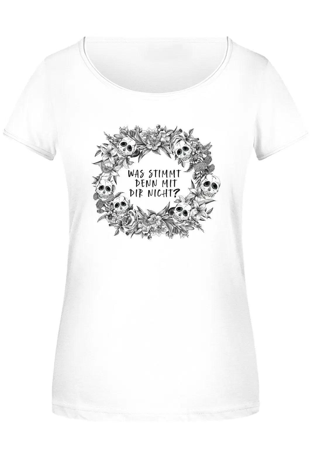Bild: T-Shirt Damen - Was stimmt denn mit Dir nicht? - Skull Statement Geschenkidee
