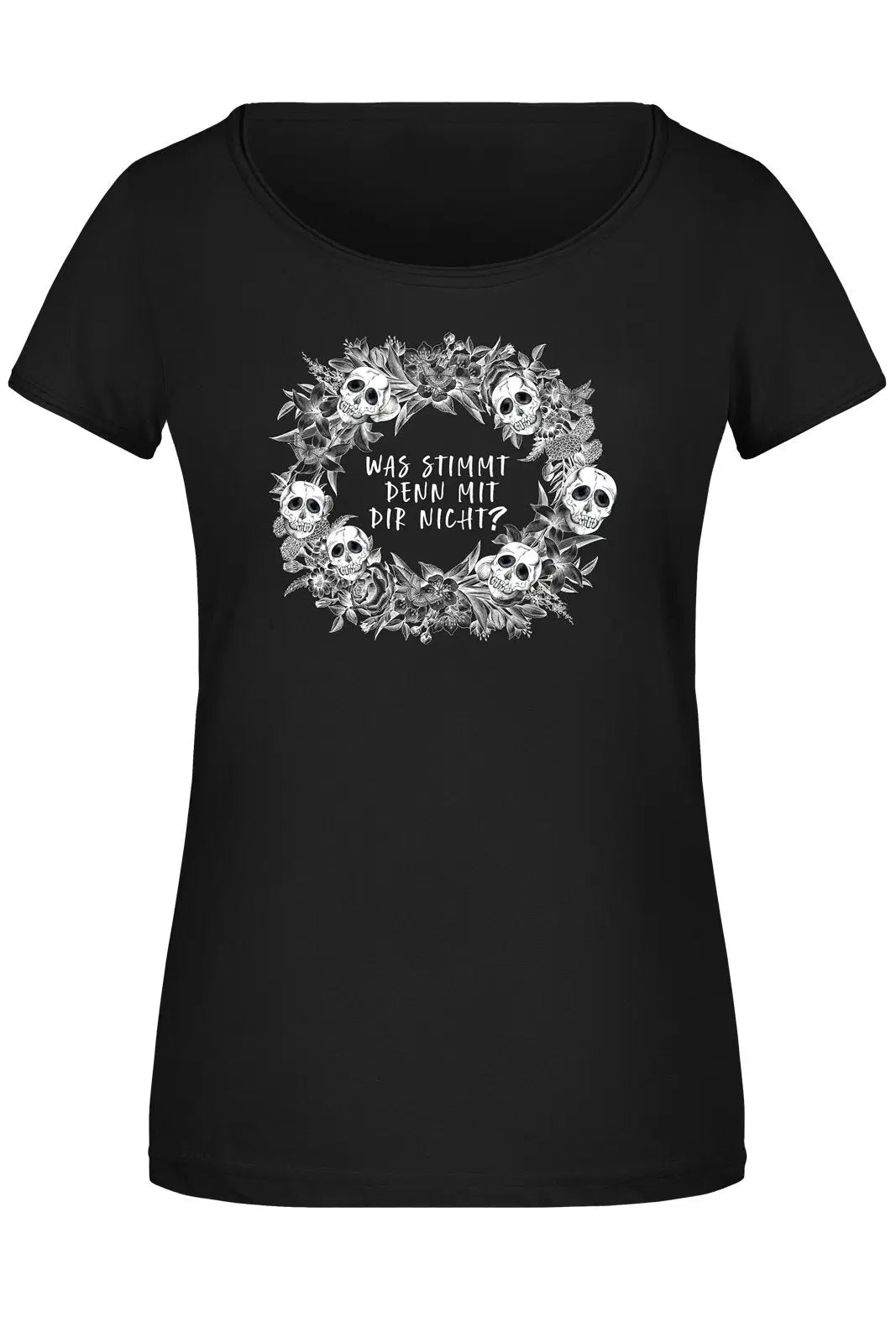 Bild: T-Shirt Damen - Was stimmt denn mit Dir nicht? - Skull Statement Geschenkidee
