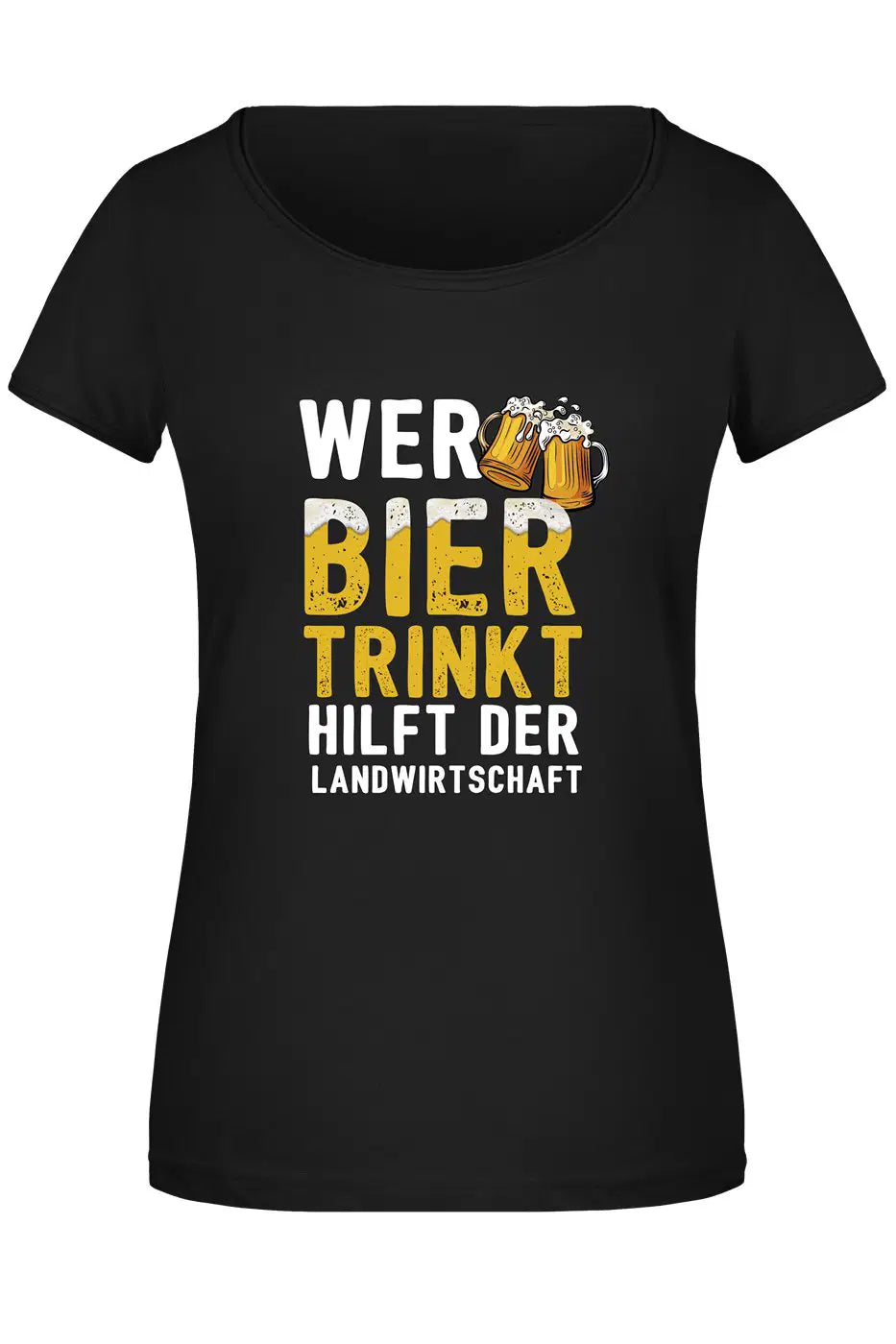 Bild: T-Shirt Damen - Wer Bier trinkt hilft der Landwirtschaft - V2 Geschenkidee