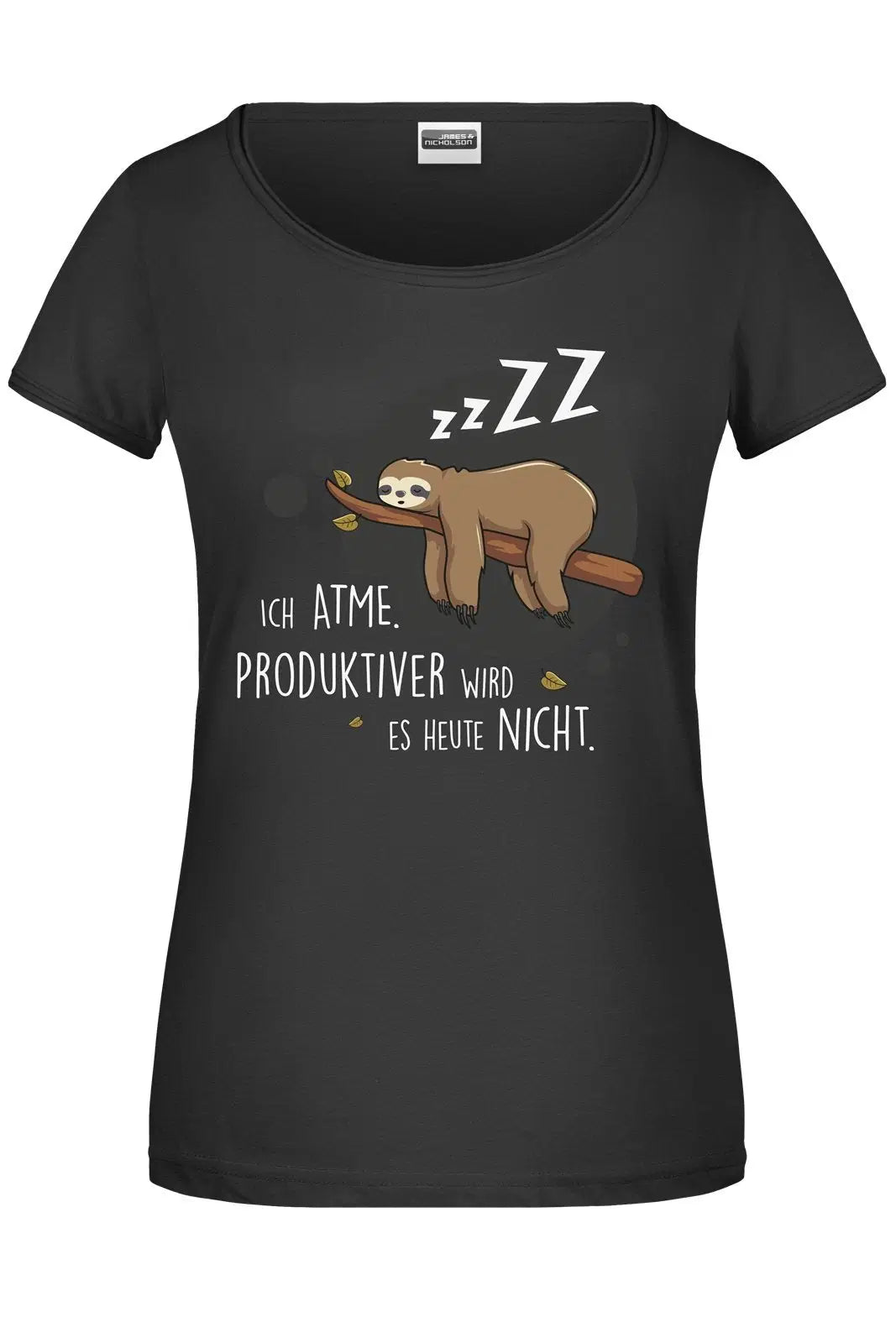 Bild: T-Shirt - Faultier Ich atme. Produktiver wird es heute nicht. Geschenkidee