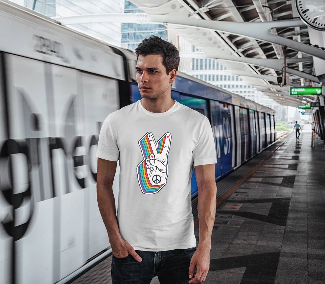 T-Shirt Herren - LGBT Peace