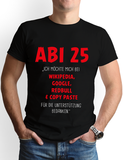 T-Shirt Herren - Abi 2025 Ich möchte mich bedanken