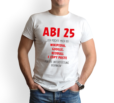 T-Shirt Herren - Abi 2025 Ich möchte mich bedanken