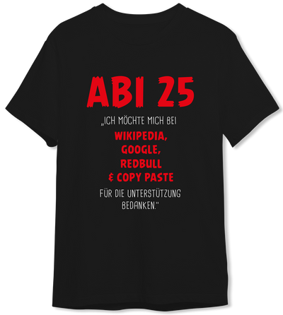 T-Shirt Herren - Abi 2025 Ich möchte mich bedanken