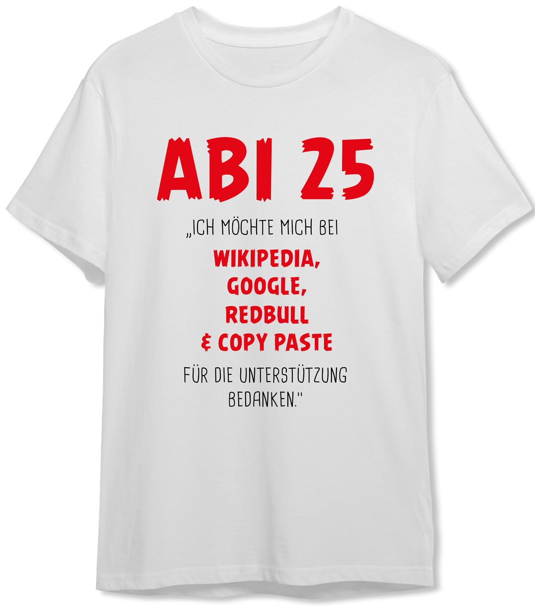 T-Shirt Herren - Abi 2025 Ich möchte mich bedanken