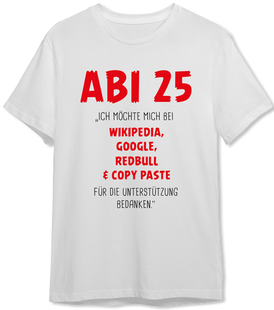 T-Shirt Herren - Abi 2025 Ich möchte mich bedanken