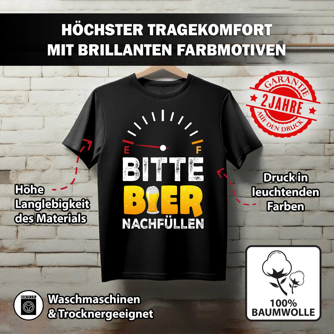 T-Shirt Herren - Bitte Bier nachfüllen