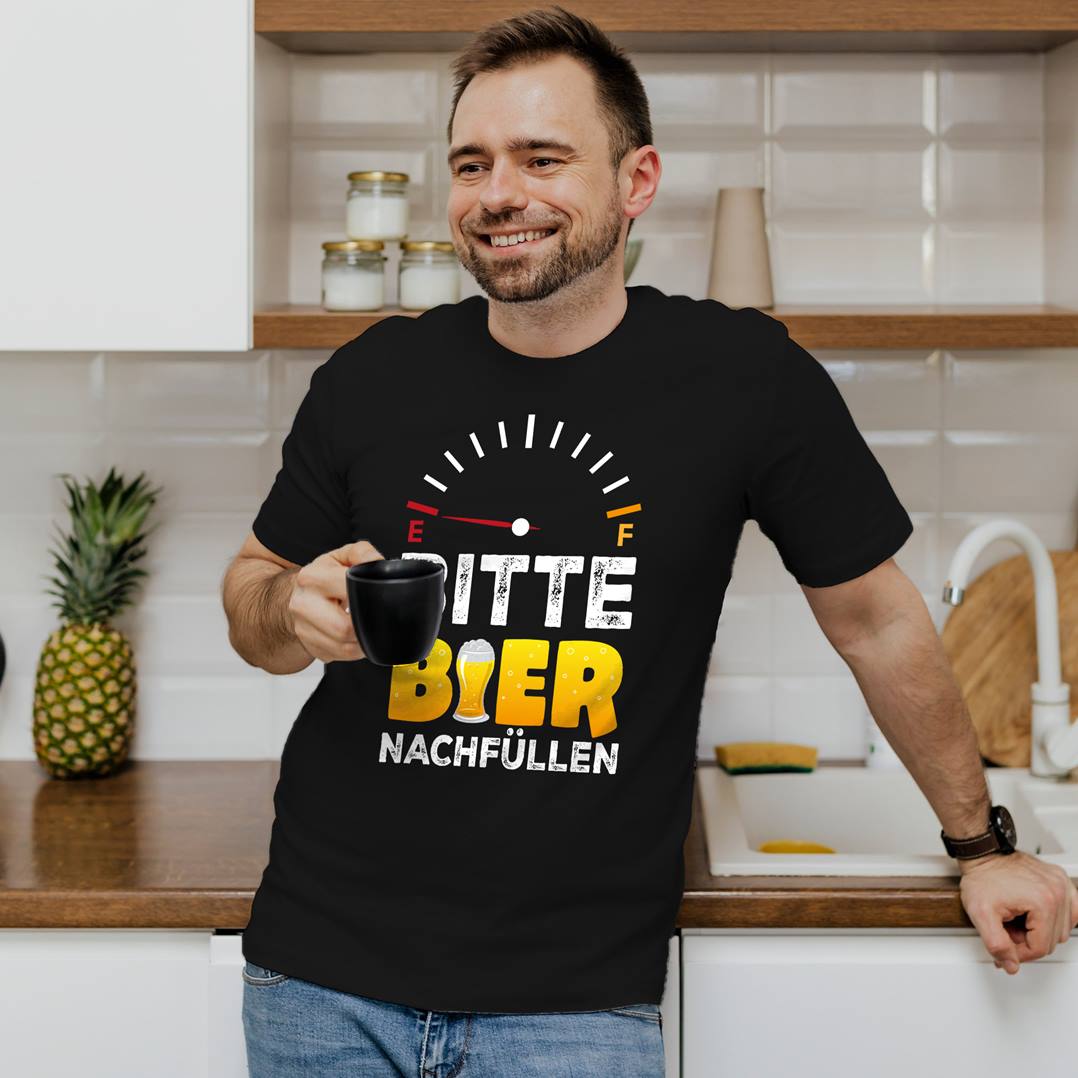 T-Shirt Herren - Bitte Bier nachfüllen