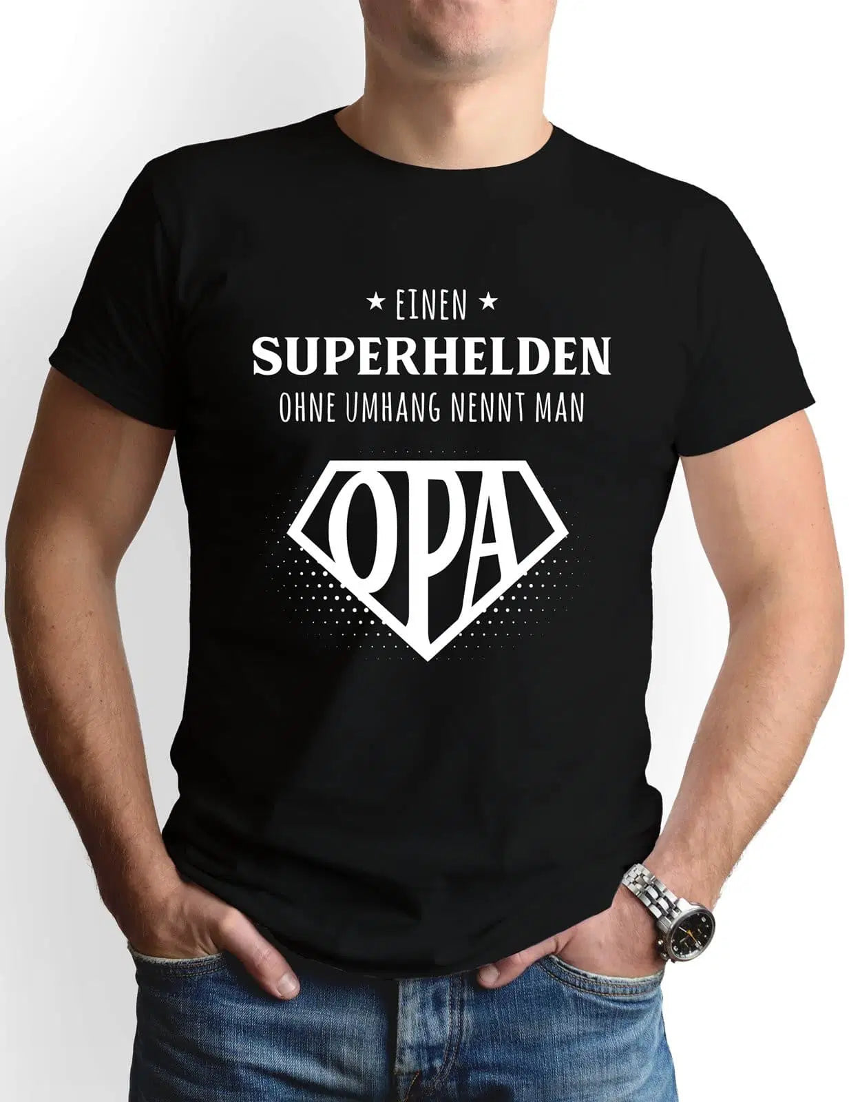 Bild: T-Shirt Herren - Einen Superhelden ohne Umhang nennt man Opa Geschenkidee