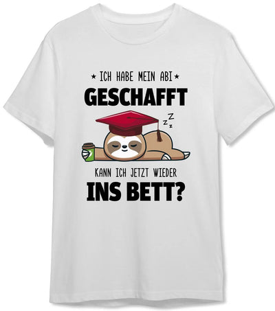Bild: T-Shirt Herren - Faultier - Ich habe mein Abi geschafft. Kann ich jetzt wieder ins Bett? Geschenkidee
