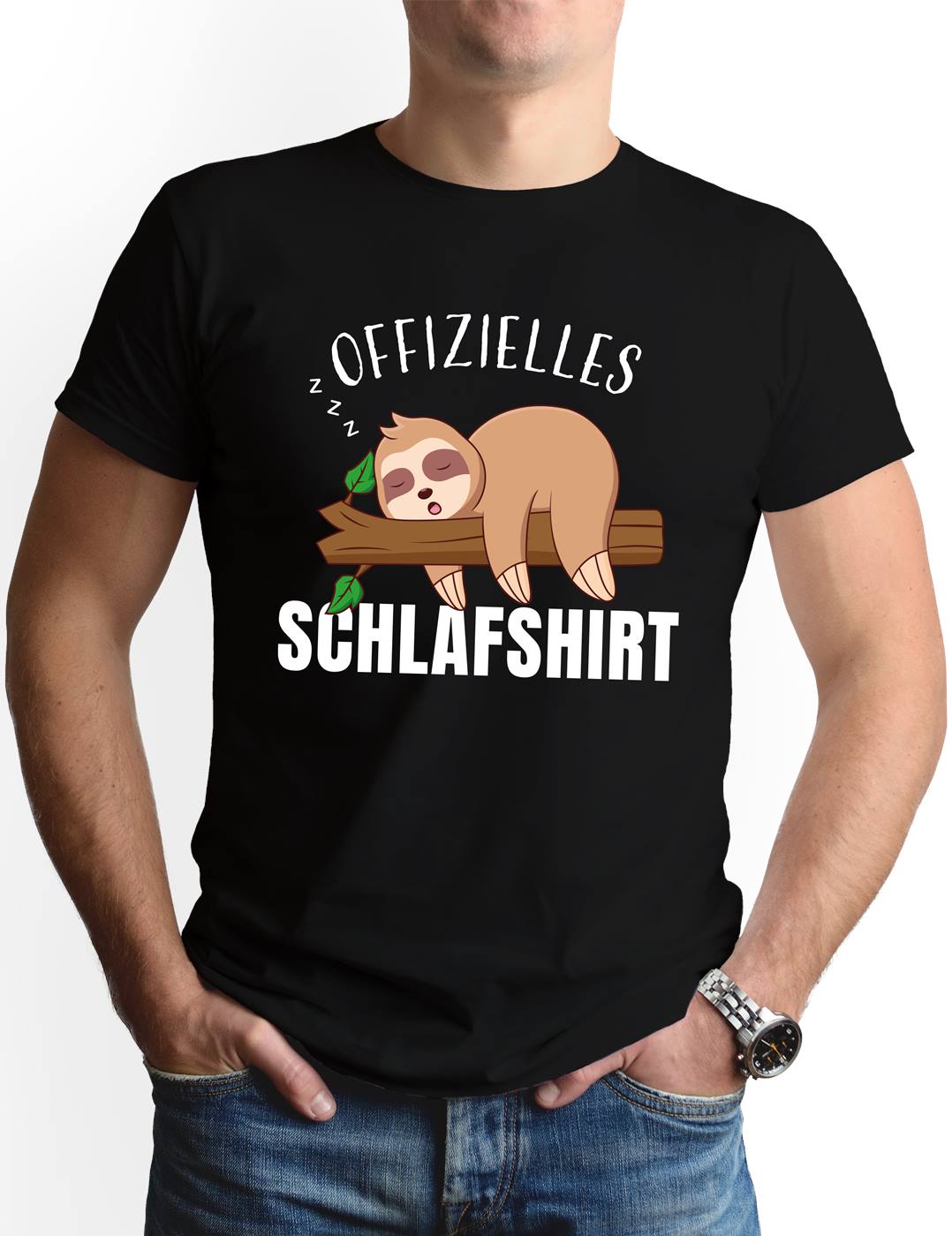 T-Shirt Herren - Faultier - Offizielles Schlafshirt