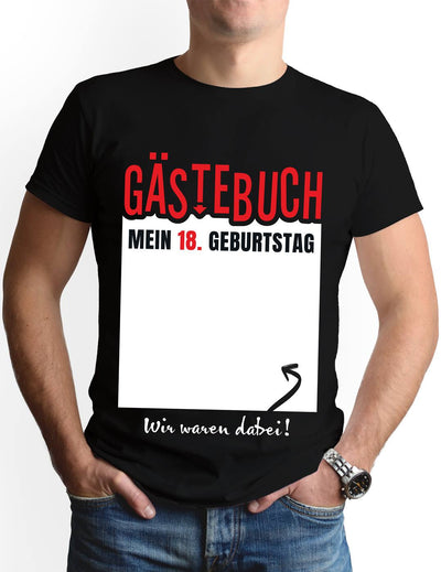 T-Shirt Herren - Gästebuch Mein 18. Geburtstag Wir waren dabei!