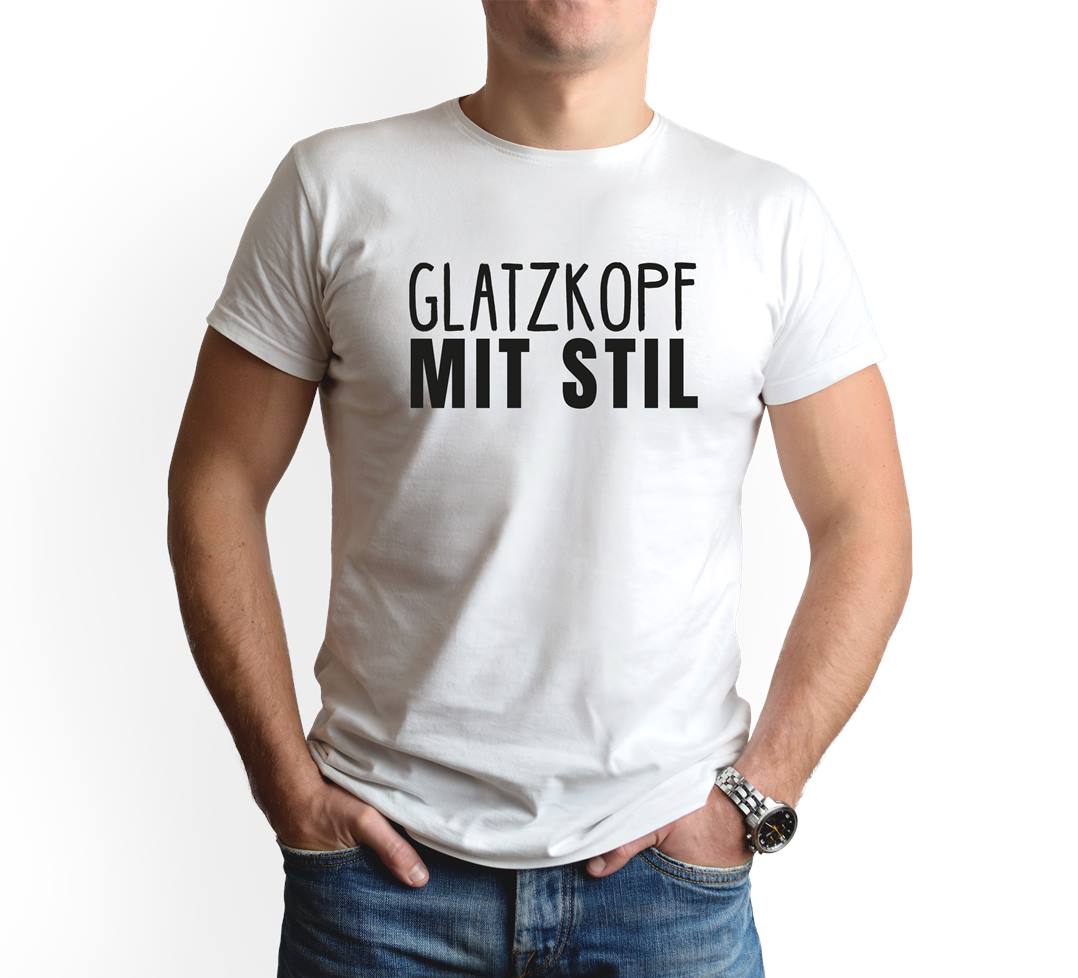 T-Shirt Herren - Glatzkopf mit Stil