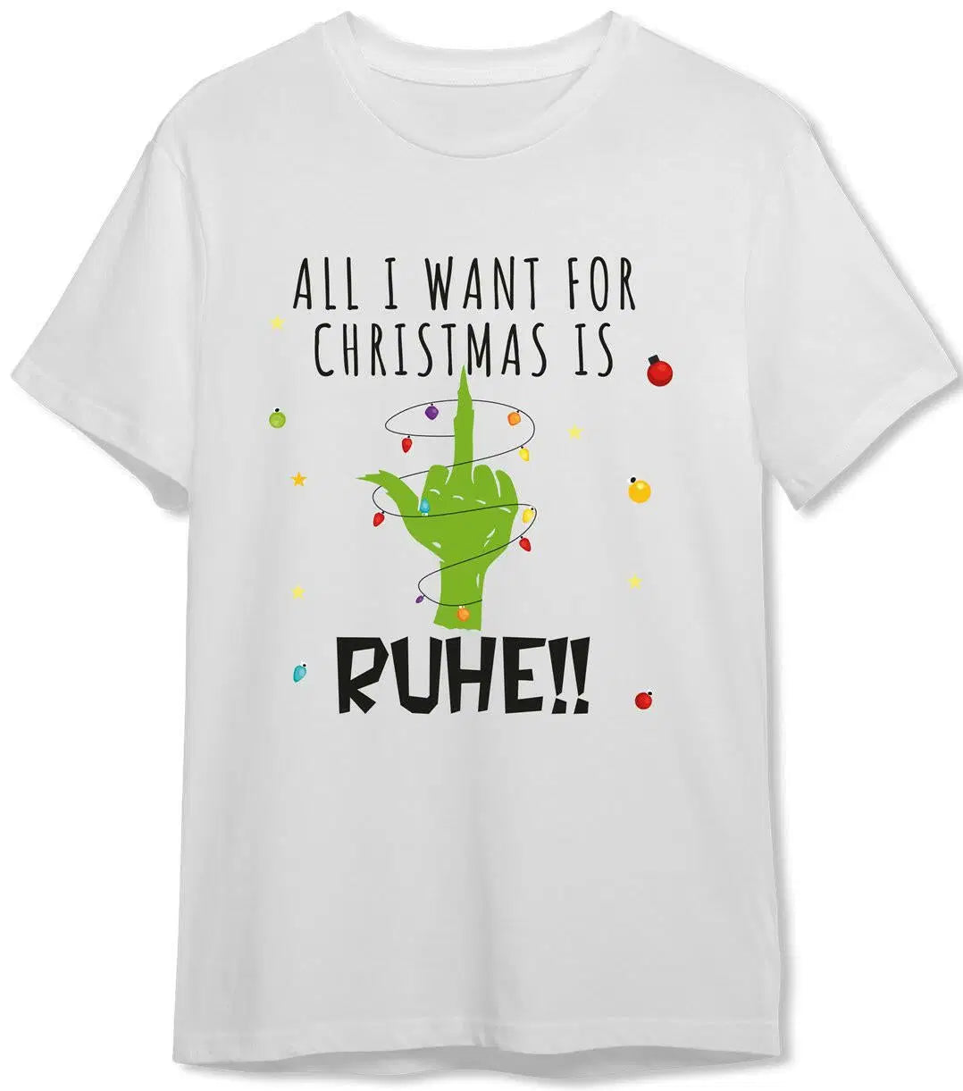 Bild: T-Shirt Herren - Grinch - All I want for Christmas is Ruhe! (Mittelfinger) Geschenkidee