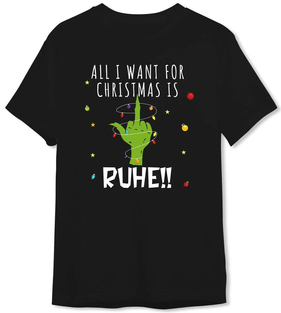 Bild: T-Shirt Herren - Grinch - All I want for Christmas is Ruhe! (Mittelfinger) Geschenkidee