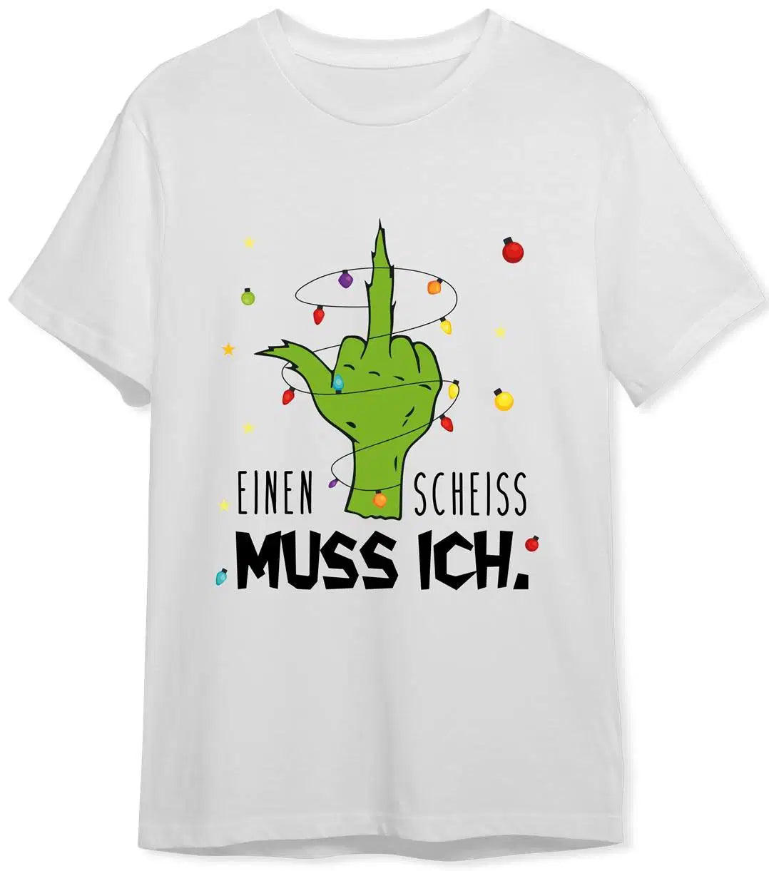 Bild: T-Shirt Herren - Grinch - Einen Scheiss muss ich. (Mittelfinger) Geschenkidee