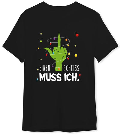 Bild: T-Shirt Herren - Grinch - Einen Scheiss muss ich. (Mittelfinger) Geschenkidee