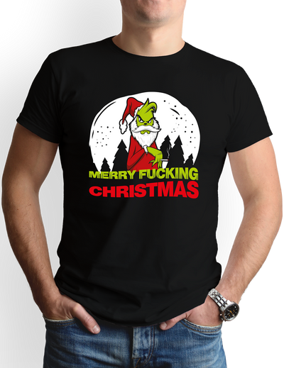 T-Shirt Herren - Grinch - Merry fucking Christmas