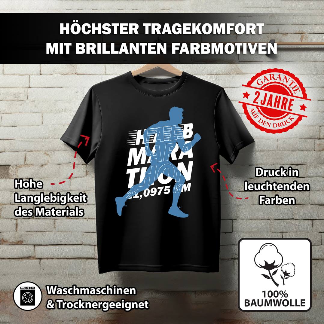 T-Shirt Herren - Halbmarathon (Motivation)