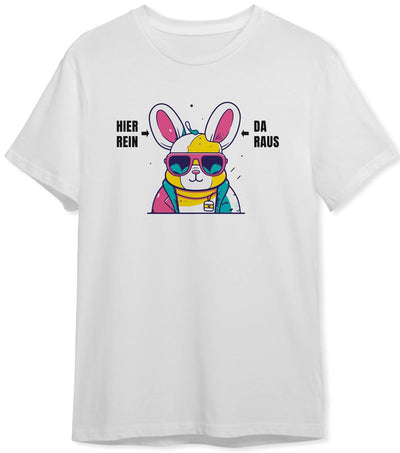 T-Shirt Herren - Hier rein, da raus (Hase)