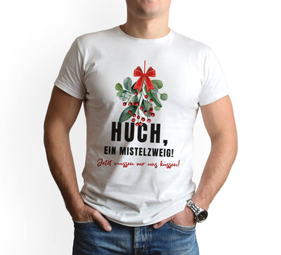 T-Shirt Herren - Huch, ein Mistelzweig! Jetzt müssen wir uns küssen!