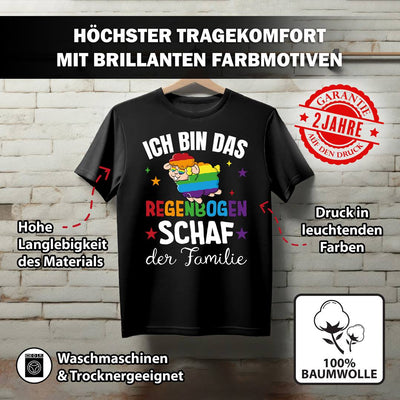 T-Shirt Herren - Ich bin das Regenbogenschaf der Familie