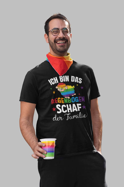 T-Shirt Herren - Ich bin das Regenbogenschaf der Familie