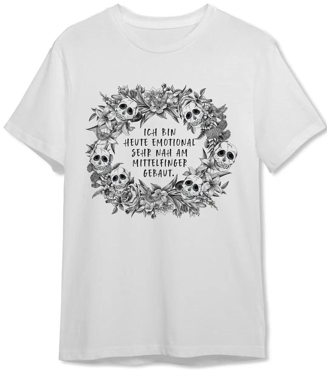 Bild: T-Shirt Herren - Ich bin heute emotional sehr nah am Mittelfinger gebaut. - Skull Statement Geschenkidee