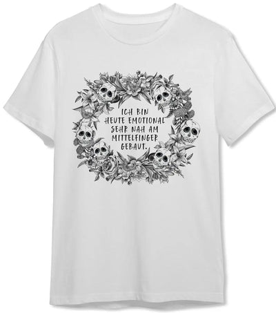 Bild: T-Shirt Herren - Ich bin heute emotional sehr nah am Mittelfinger gebaut. - Skull Statement Geschenkidee