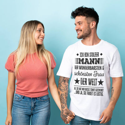 T-Shirt Herren - Ich bin stolzer Mann der wunderbarsten & schönsten Frau der Welt