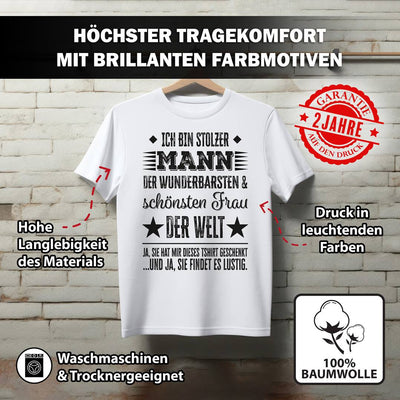T-Shirt Herren - Ich bin stolzer Mann der wunderbarsten & schönsten Frau der Welt