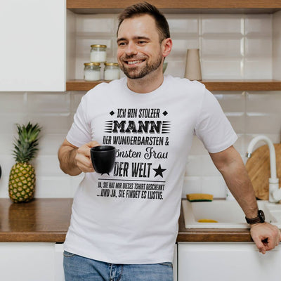T-Shirt Herren - Ich bin stolzer Mann der wunderbarsten & schönsten Frau der Welt