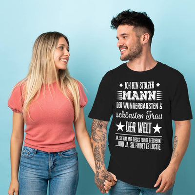 T-Shirt Herren - Ich bin stolzer Mann der wunderbarsten & schönsten Frau der Welt