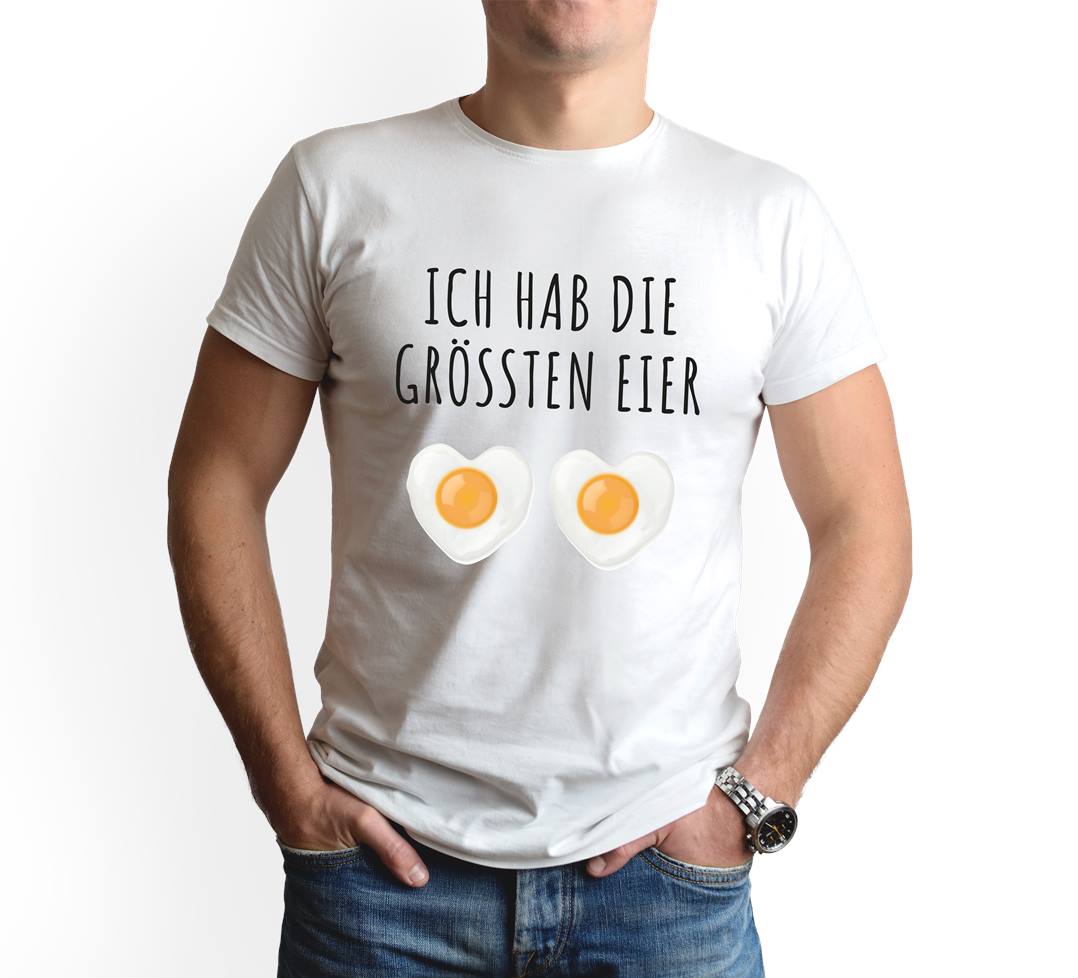 T-Shirt Herren - Ich hab die größten Eier