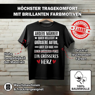 T-Shirt Herren - Ich habe ein größeres Herz (und Penis)