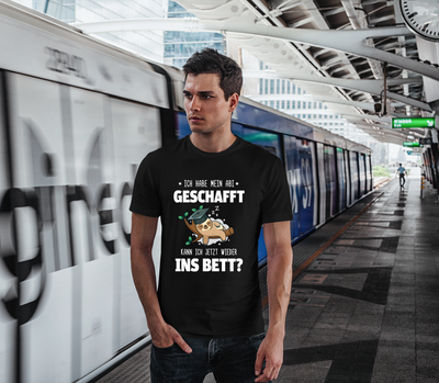 T-Shirt Herren - Faultier - Ich habe mein Abi geschafft. Kann ich jetzt wieder ins Bett? - V2