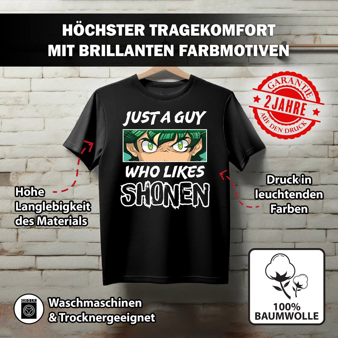 T-Shirt Herren - Just a guy who likes Shonen