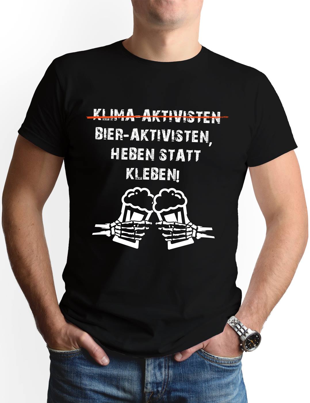 T-Shirt Herren - Bier-Aktivisten, heben statt kleben!