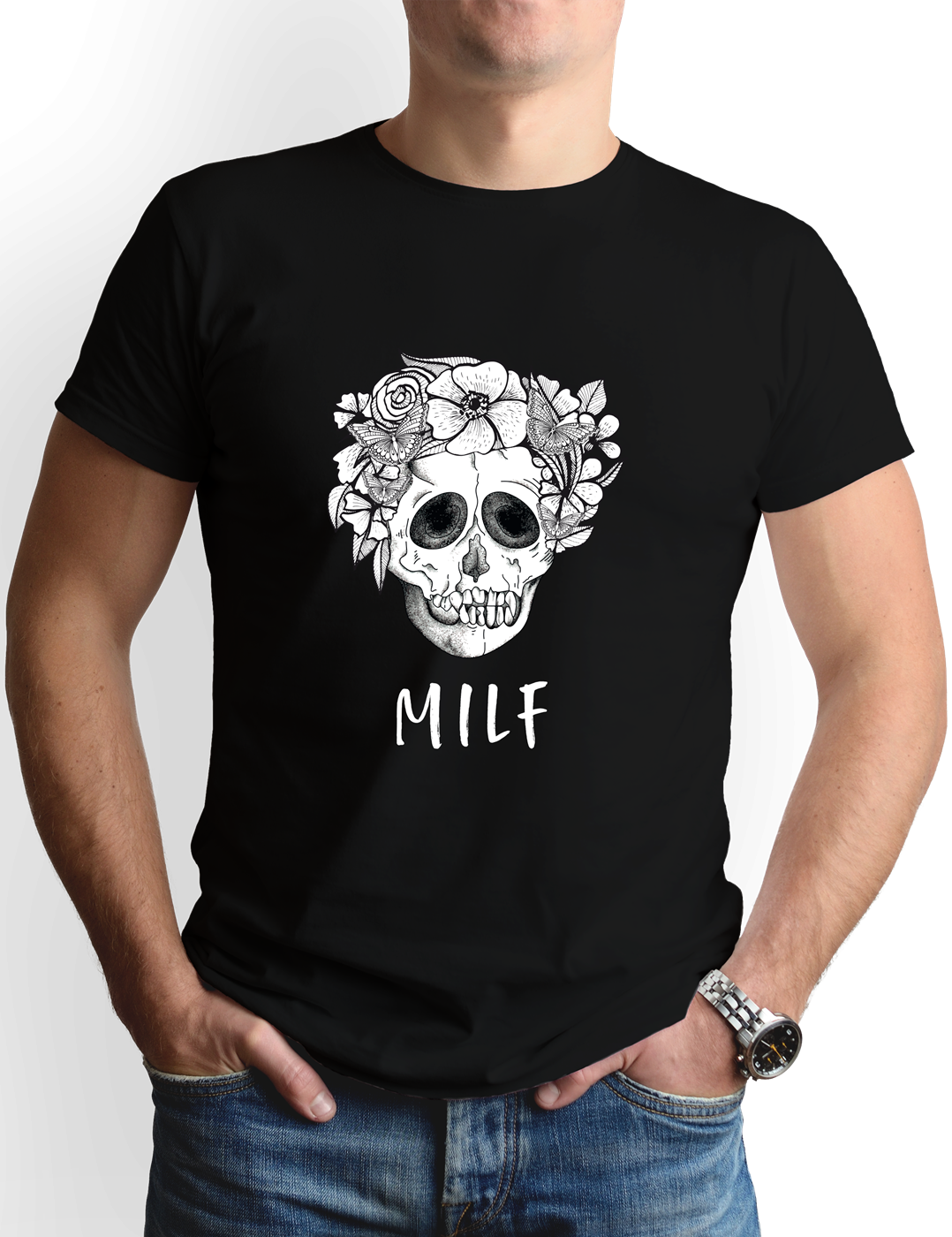 T-Shirt Herren - Milf - Totenkopf