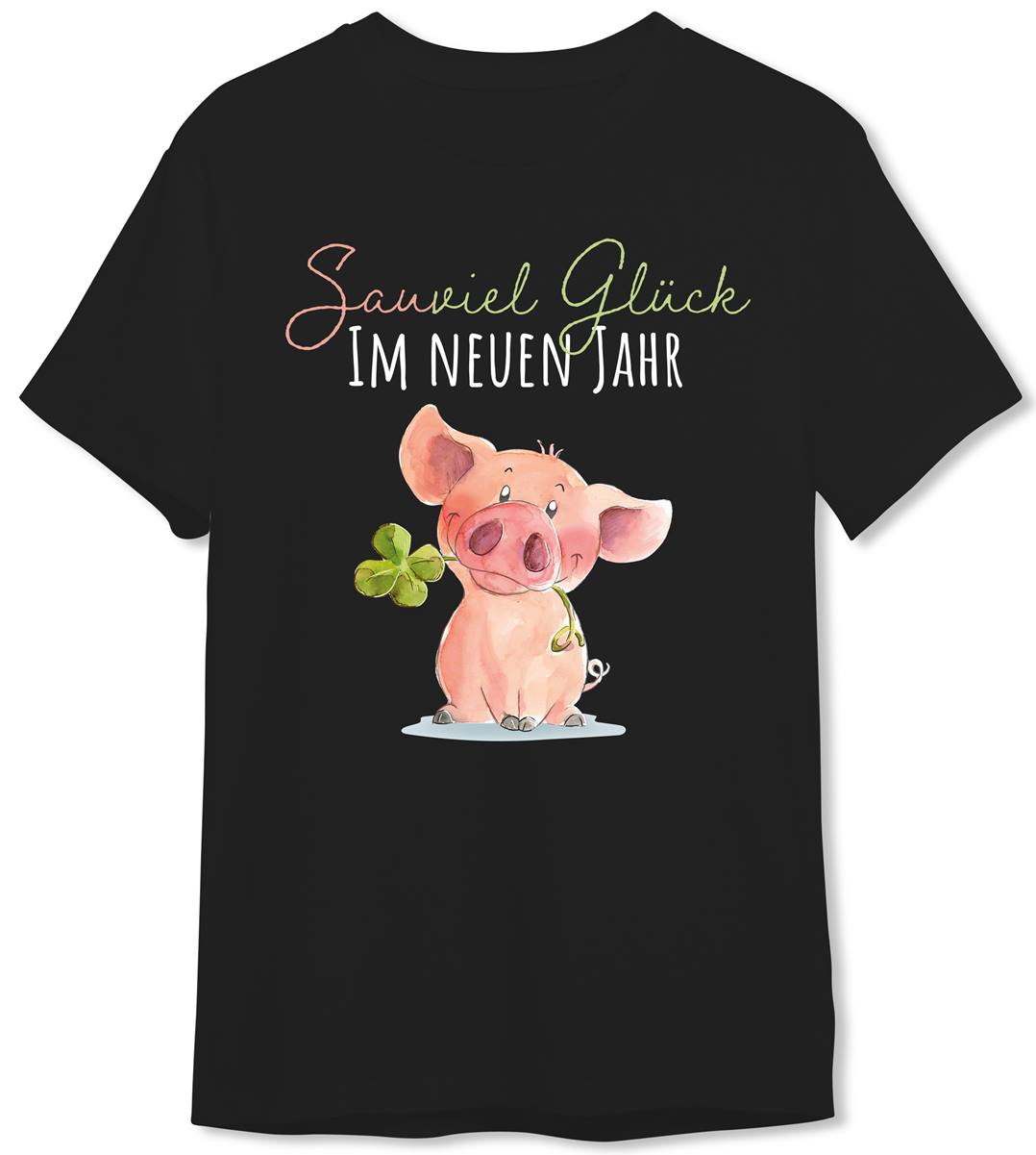 T-Shirt Herren - Sauviel Glück im neuen Jahr
